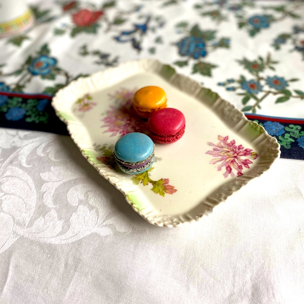 Vintage French cookie plate hand painted